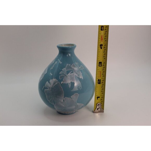 Vintage Crystalline Glaze Bud Vase – Light Blue - Picture 5 of 6